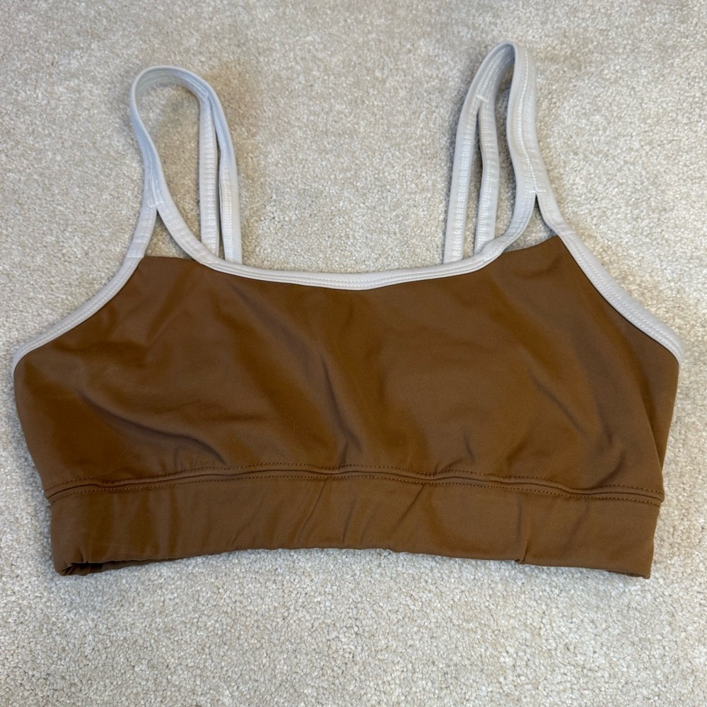 Thrive Societe Sports Bra Brown and White Size M
